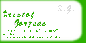 kristof gorzsas business card
